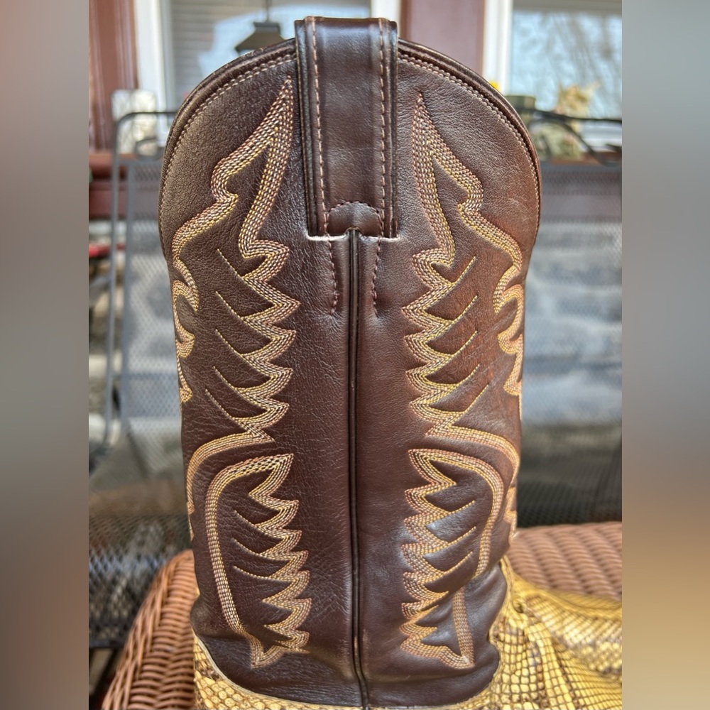 SOLD !!! Awesome Justin Exotic Rock Python Boots🤠 - Picture 7 of 11